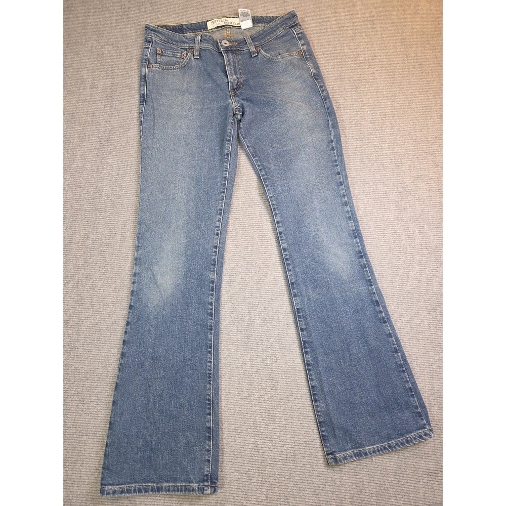 Levis 518 Jeans Womens 11L Blue Superlow Bootcut Medium Wash Stretch Denim